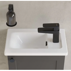 Integra Etajerli lavabo Dikdörtgen, kompakt, 45x29 cm, tek armatür delikli, su taşma delikli, beyaz