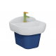 Sento Kids Lavabo Oval, kompakt, 45x40 cm, tek armatür delikli, su taşma deliksiz, beyaz