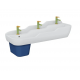 Sento Kids Lavabo Oval, 125x40 cm, üç armatür delikli, su taşma delikli, beyaz