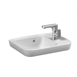 Sento Etajerli lavabo Dikdörtgen, kompakt, 50x38 cm, sağdan tek armatür delikli, su taşma delikli, beyaz