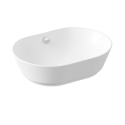 Geo Çanak lavabo Oval, 55x40 cm, armatür deliksiz, su taşma delikli, mat beyaz