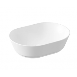 Geo Çanak lavabo Oval, 55x40 cm, armatür deliksiz, su taşma deliksiz, mat beyaz