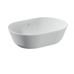 Geo Çanak lavabo Oval, 55x40 cm, armatür deliksiz, su taşma delikli, beyaz