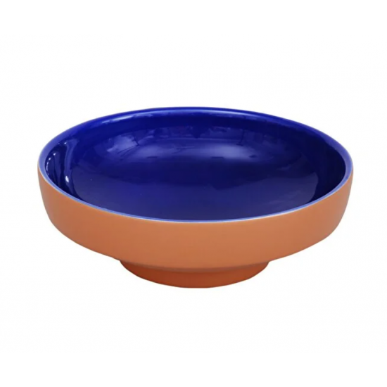 Water Jewels Çanak lavabo Yuvarlak, kompakt, 40x40 cm, armatür deliksiz, su taşma deliksiz, Clean, terrarosa-mavi