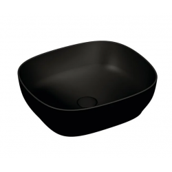 Outline Çanak lavabo Dikdörtgen, kompakt, 45x41 cm, armatür deliksiz, su taşma deliksiz, Clean, mat siyah