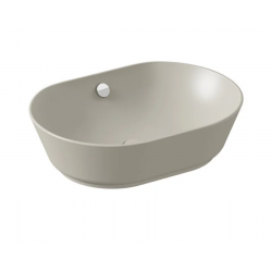 Geo Çanak lavabo Oval, 55x40 cm, armatür deliksiz, su taşma delikli, mat bej