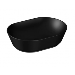 Geo Çanak lavabo Oval, 55x40 cm, armatür deliksiz, su taşma deliksiz, mat siyah
