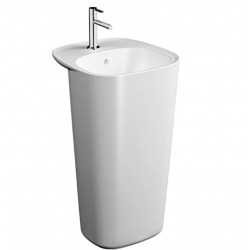 Plural Monoblok lavabo Dikdörtgen, kompakt, 50x53 cm, tek armatür delikli, su taşma delikli, Clean, mat beyaz