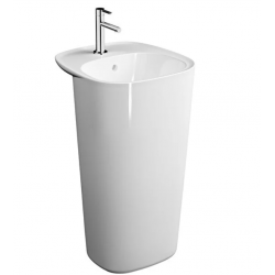 Plural Monoblok lavabo Dikdörtgen, kompakt, 50x53 cm, tek armatür delikli, su taşma delikli, Clean, beyaz